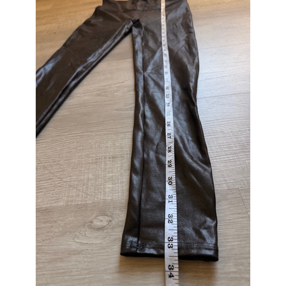 SPANX WOMENS BLACK FAUX LEATHER spackle leggings medium - Picture 9 of 12